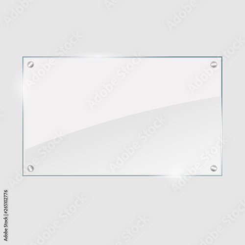 vector illustration of glass or plastic transparent panel on plaid background