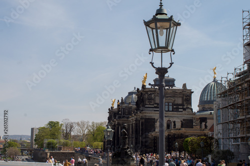 Dresden cityscape with beautiful restored Baroque architecture, old downtown.