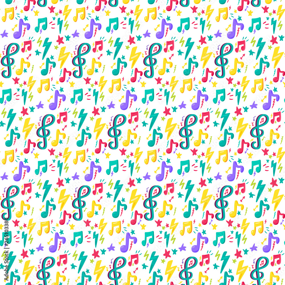 Musical flat vector seamless pattern Musical flat vector seamless pattern