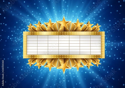 Golden Banner with Starry Background