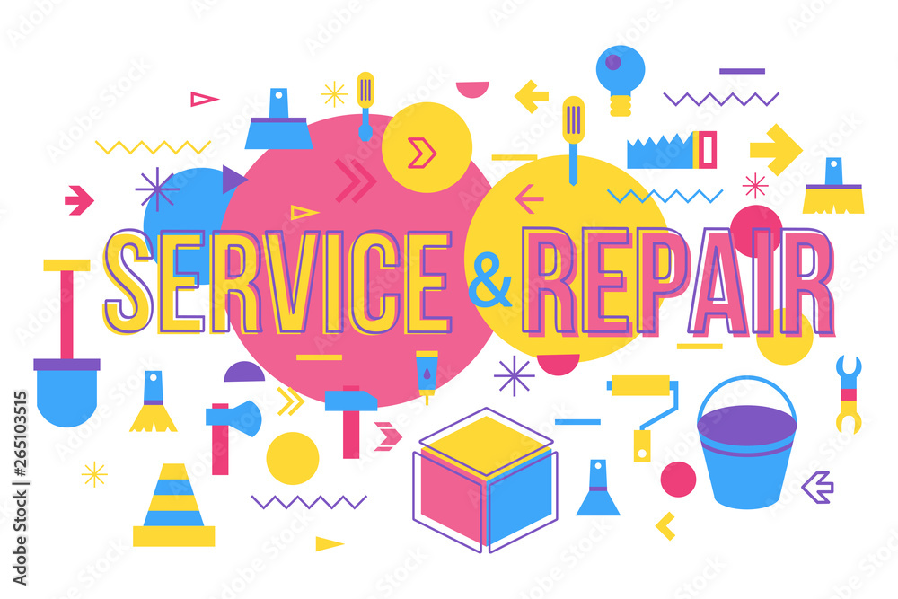 Repair shop word concept banner design