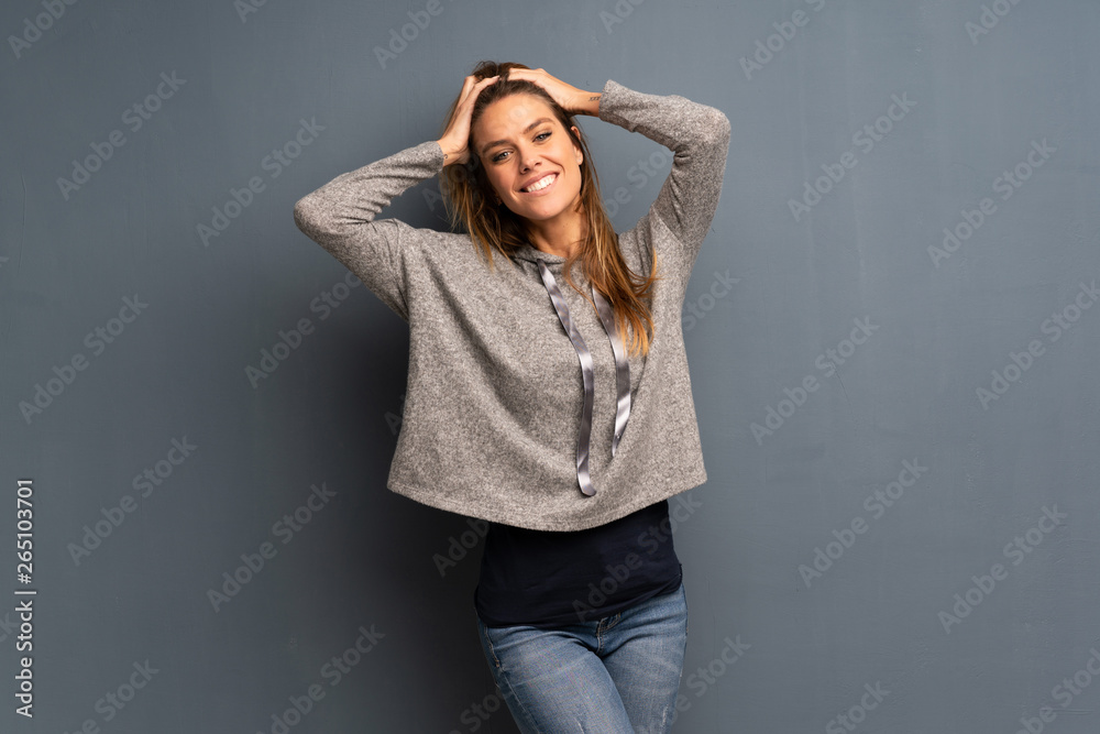 Happy pretty young blonde woman Happy pretty young blonde woman