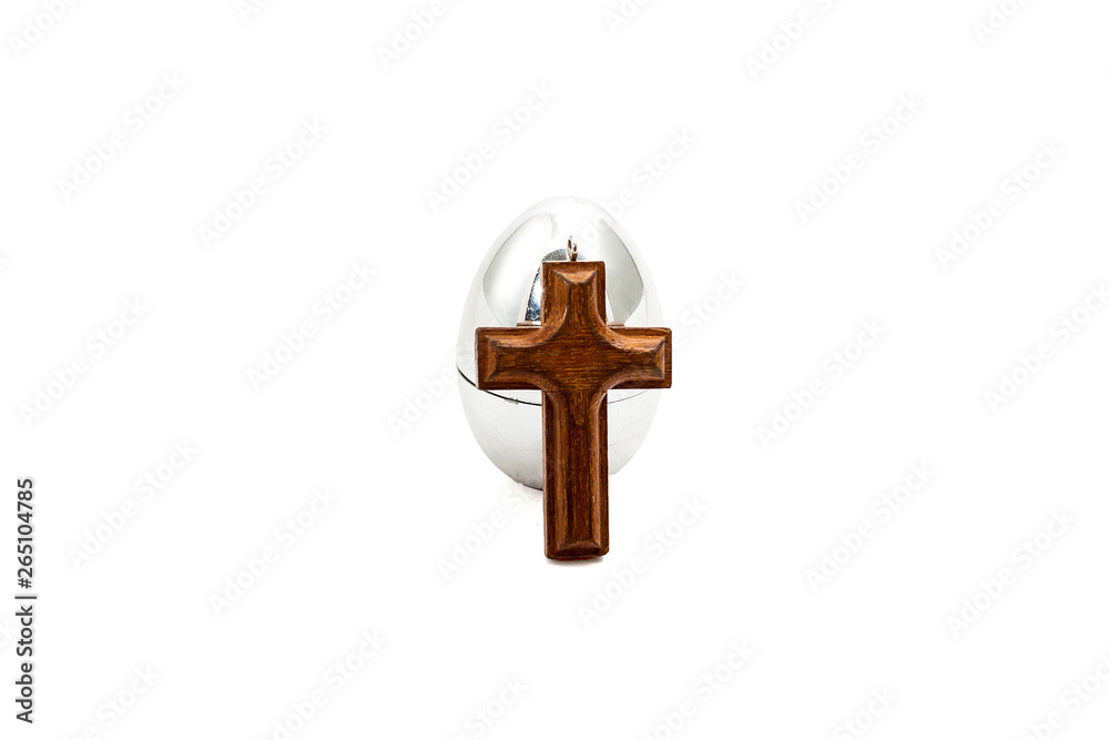 egg with of a Christian cross, Easter background