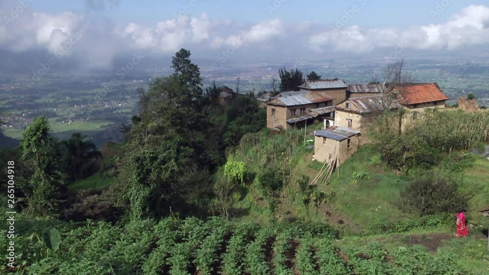 Static shot across natural farm plantation. Agricultural scenery. Green lush environment in Kathmandu, Nepal. Beautiful natural, rustic scenery. Static shot across natural farm plantation. Agricultural scenery. Green lush environment in Kathmandu, Nepal. Beautiful natural, rustic scenery.