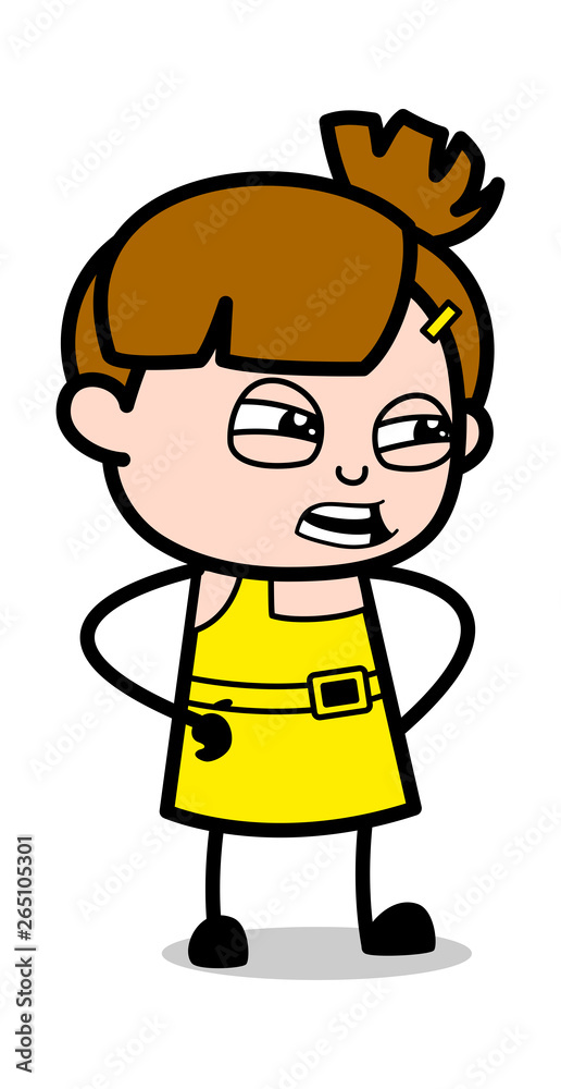 Irritated - Cute Girl Cartoon Character Vector Illustration Irritated - Cute Girl Cartoon Character Vector Illustration