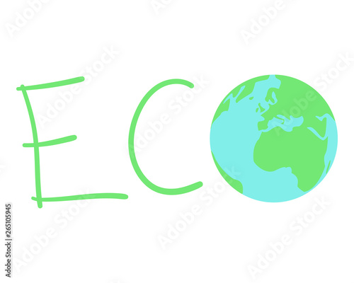 Logo eco vettoriale con pianeta terra