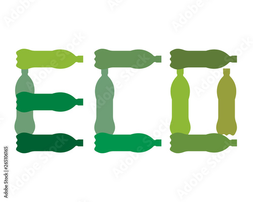 Logo eco con bottiglie di plastica 