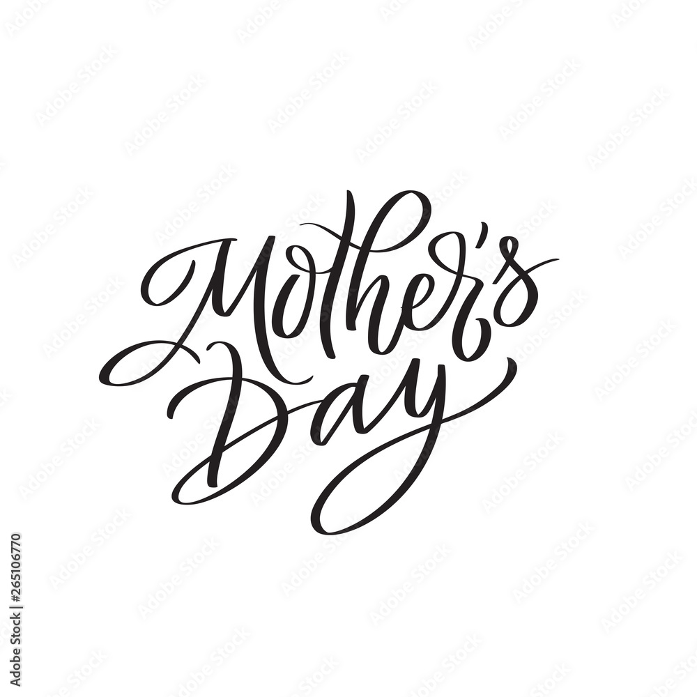Mothers day text modern calligraphy. Graphic print hand writing, lettering, typography. Vector phrase in one color on Mother Day. For greeting card, poster, banner, flyer Mothers day text modern calligraphy. Graphic print hand writing, lettering, typography. Vector phrase in one color on Mother Day. For greeting card, poster, banner, flyer