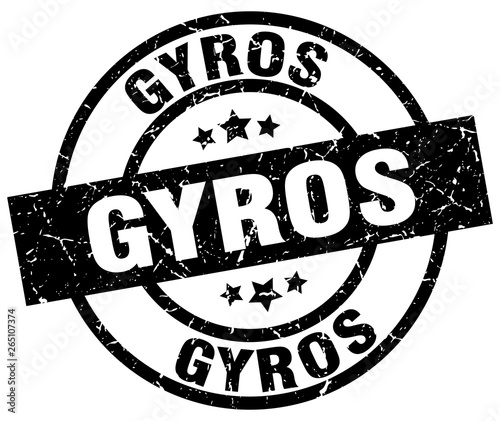 gyros round grunge black stamp