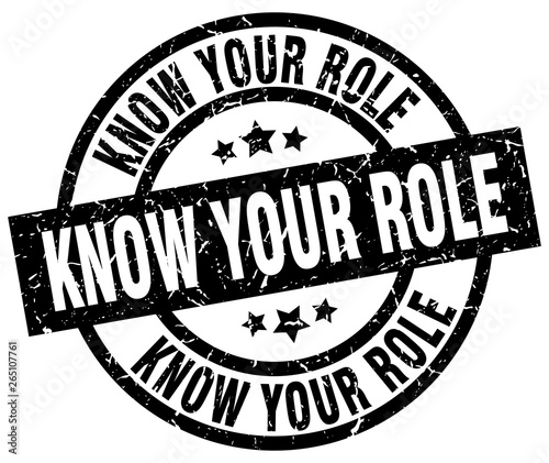 know your role round grunge black stamp