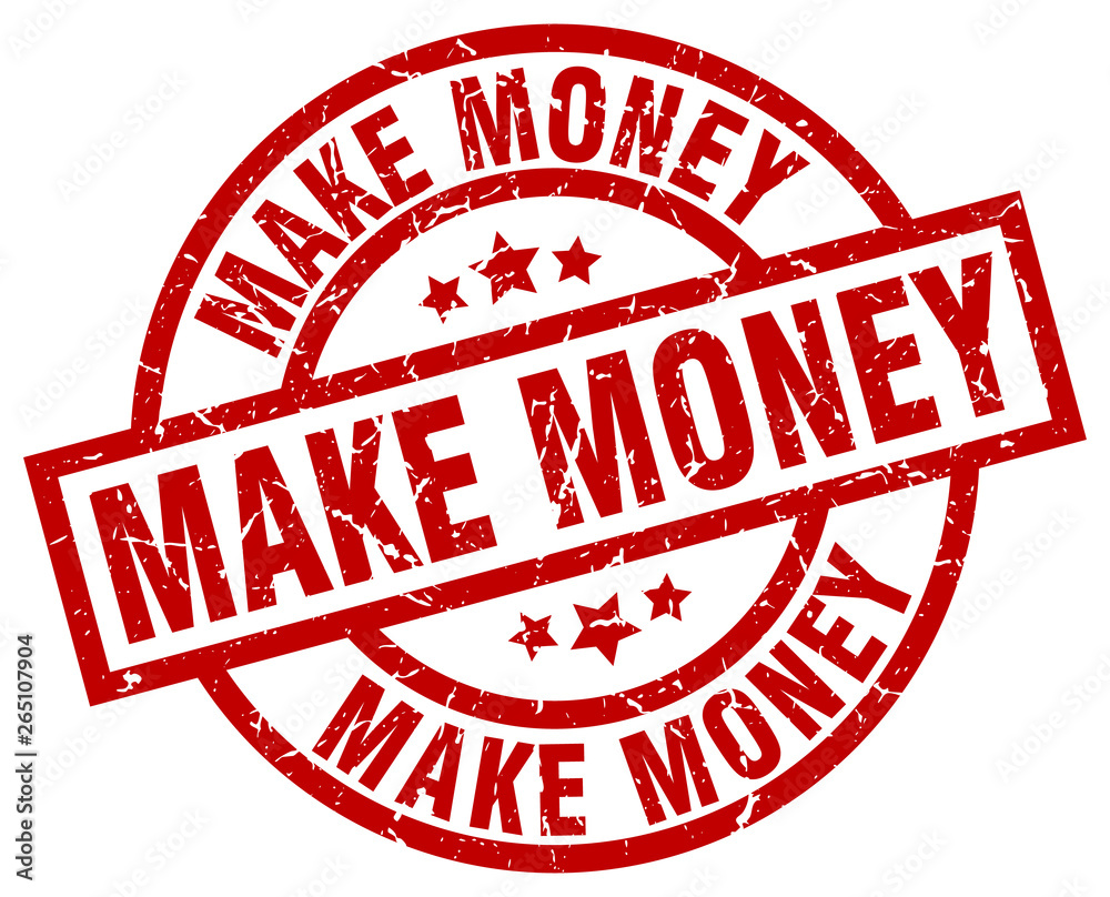 make money round red grunge stamp make money round red grunge stamp
