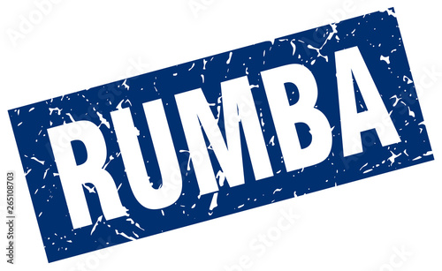 square grunge blue rumba stamp