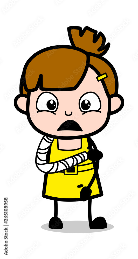 Fractured Hand Girl Patient - Cute Girl Cartoon Character Vector Illustration Fractured Hand Girl Patient - Cute Girl Cartoon Character Vector Illustration