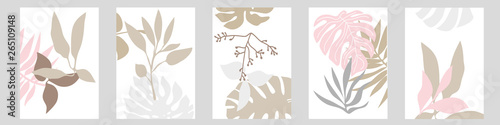 Set of A4 cards with botanical motifs.