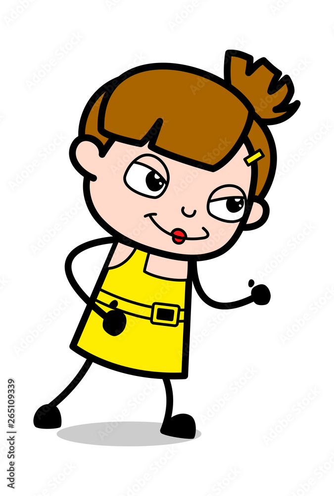 Running Pose - Cute Girl Cartoon Character Vector Illustration Running Pose - Cute Girl Cartoon Character Vector Illustration