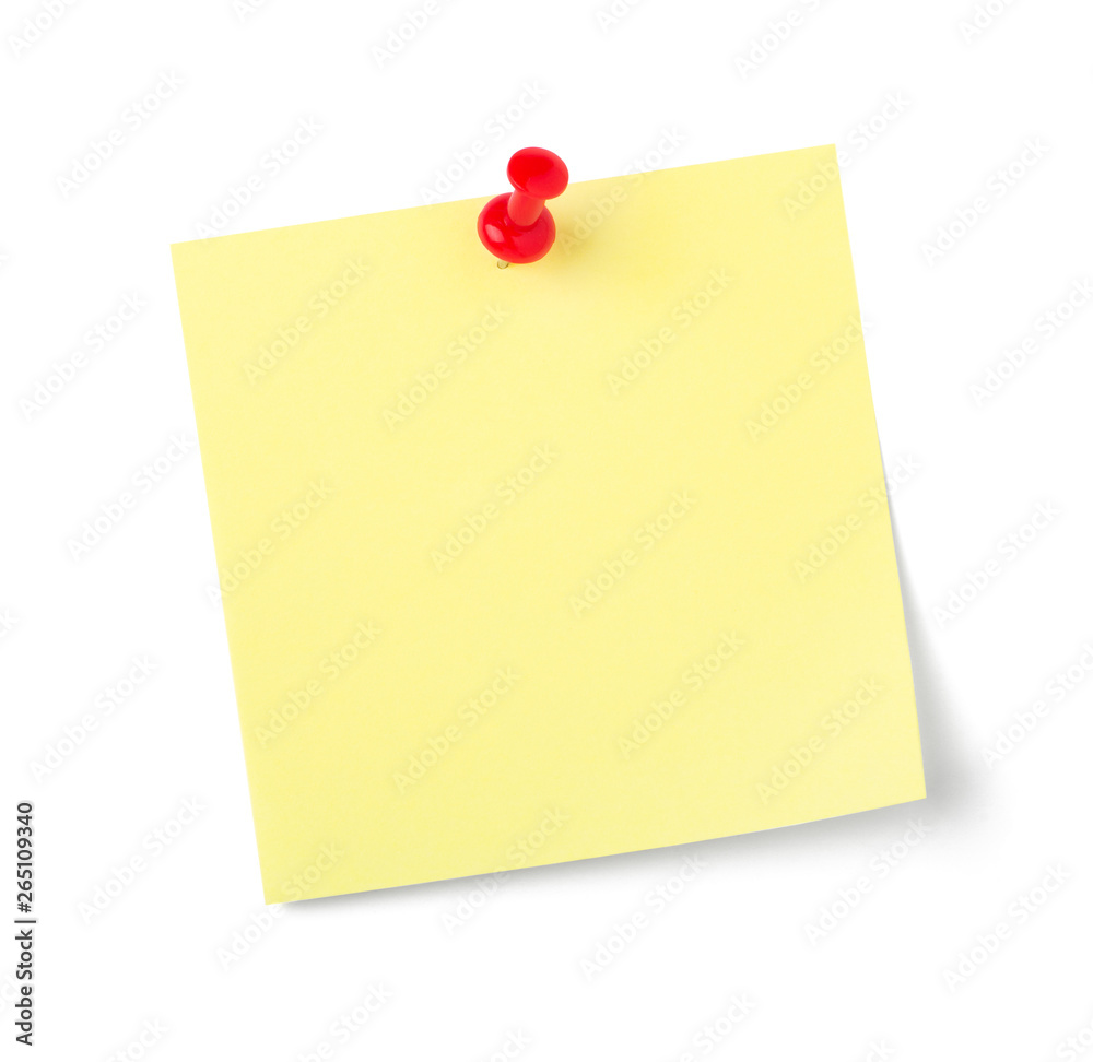 A sticky note with copy space on a white background A sticky note with copy space on a white background
