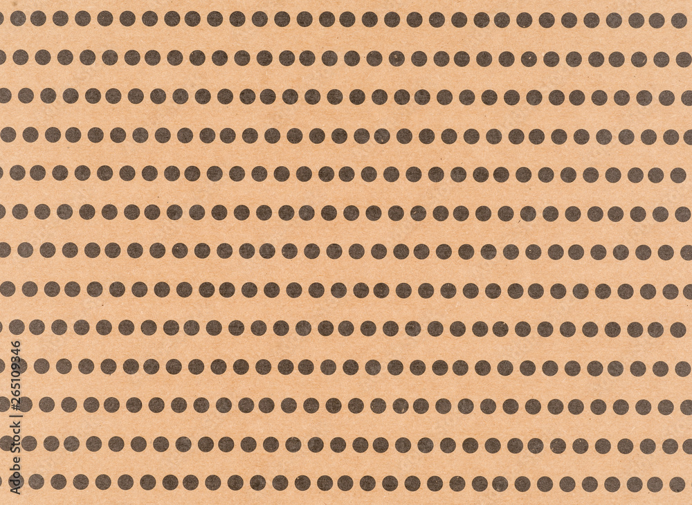 Fototapeta premium Brown craft paper with black dotted lines
