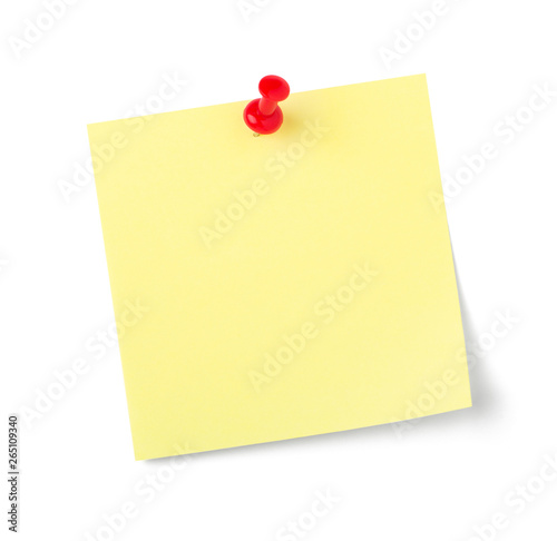 A sticky note with copy space on a white background