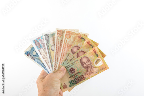 Detail of Vietnamese money background (Dong Currency)