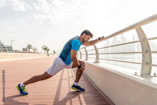 Athlete training outdoors