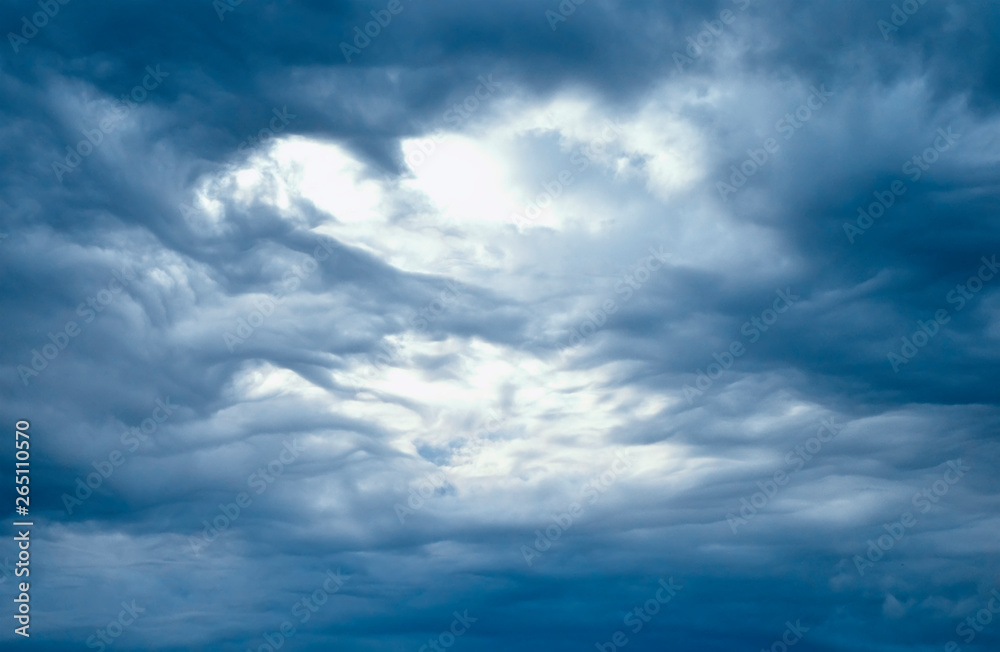 Sky-overlays. Dramatic sky and bad weather with dark clouds.