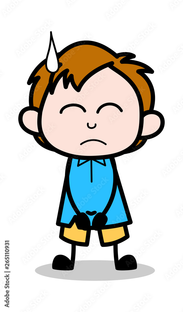 Guiltless - School Boy Cartoon Character Vector Illustration Guiltless - School Boy Cartoon Character Vector Illustration