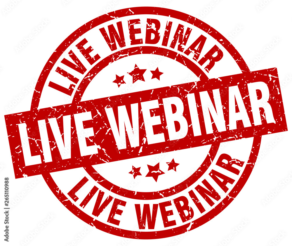 live webinar round red grunge stamp live webinar round red grunge stamp