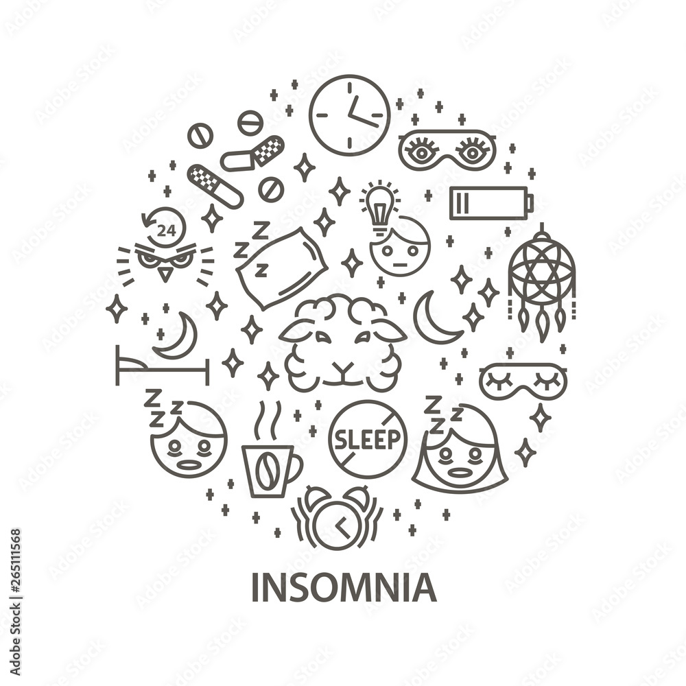 Insomnia line art banner