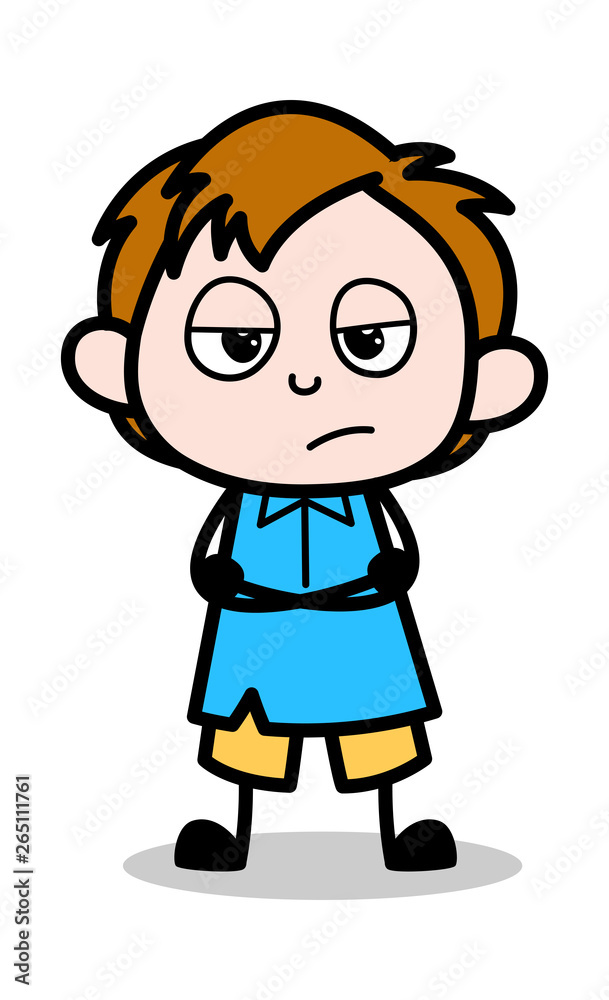 Disappoint - School Boy Cartoon Character Vector Illustration