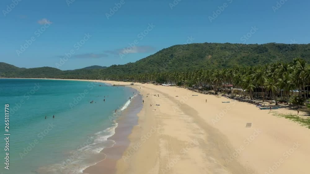 Drone fly downwards at beach in Palawan, Philippines. Drone fly downwards at beach in Palawan, Philippines.
