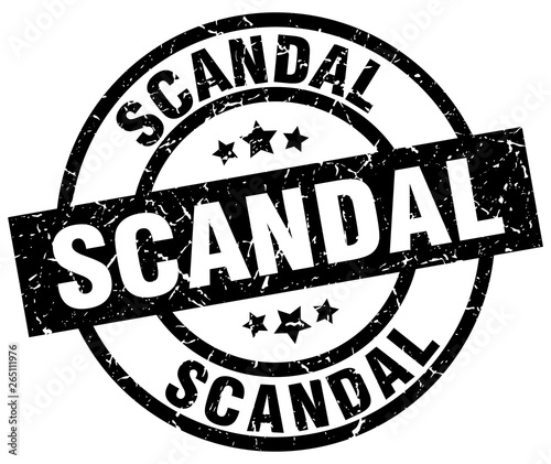 scandal round grunge black stamp
