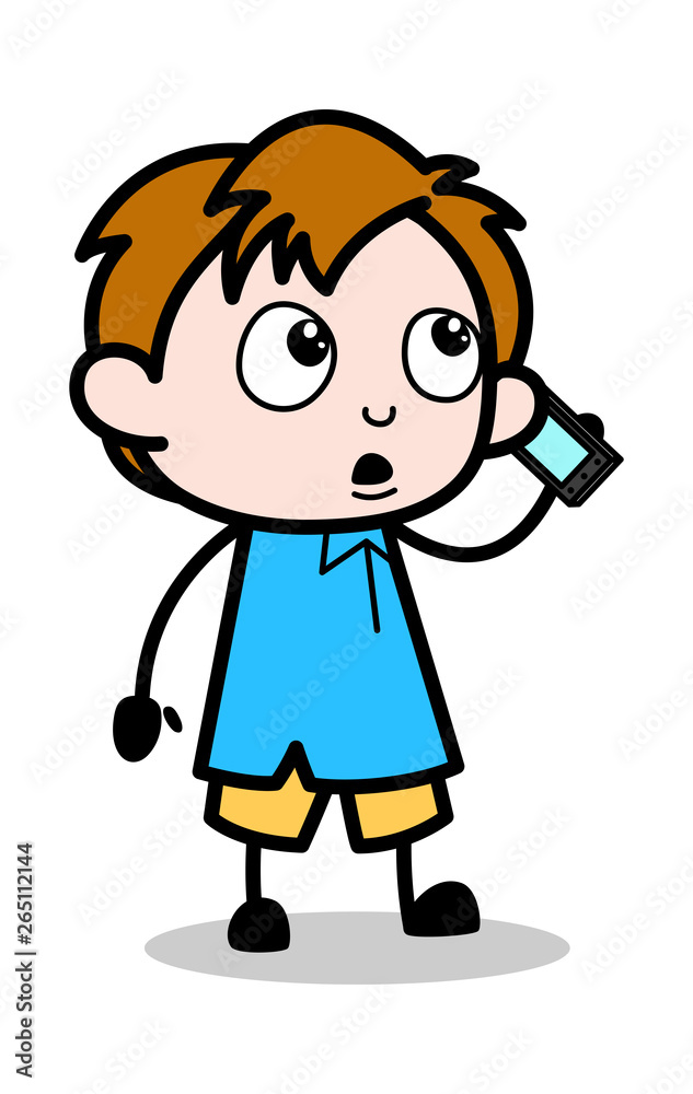 Communication - School Boy Cartoon Character Vector Illustration