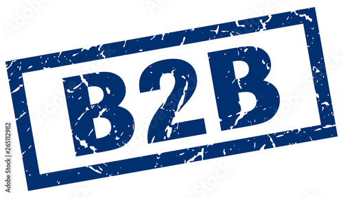 square grunge blue b2b stamp