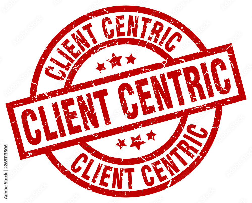 client centric round red grunge stamp client centric round red grunge stamp