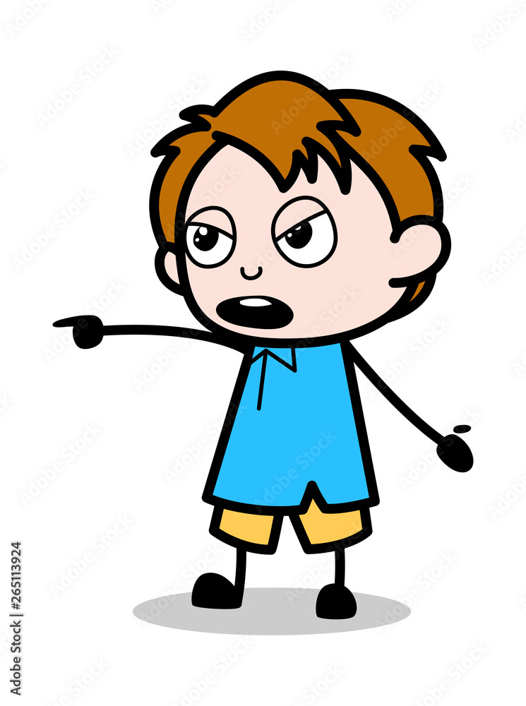 Scolding - School Boy Cartoon Character Vector Illustration Scolding - School Boy Cartoon Character Vector Illustration