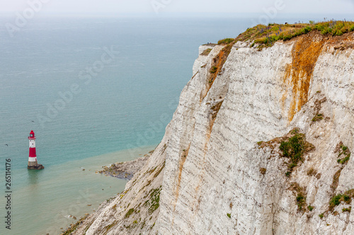 Eastbourne beach cliff with lighthouse