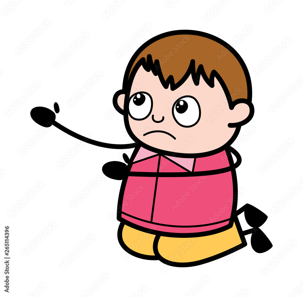 Begging on Knee - Teenager Cartoon Fat Boy Vector Illustration Begging on Knee - Teenager Cartoon Fat Boy Vector Illustration