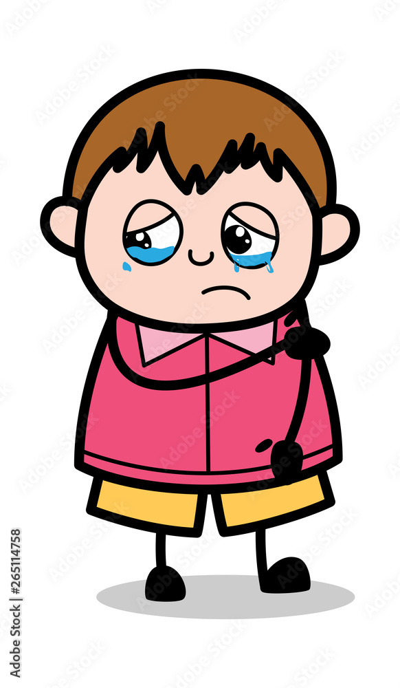 Victimized Crying - Teenager Cartoon Fat Boy Vector Illustration Victimized Crying - Teenager Cartoon Fat Boy Vector Illustration