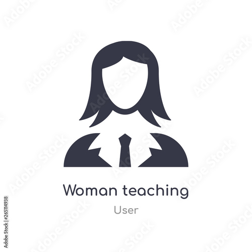 woman teaching icon. isolated woman teaching icon vector illustration from user collection. editable sing symbol can be use for web site and mobile app