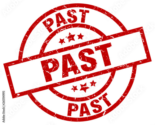 past round red grunge stamp