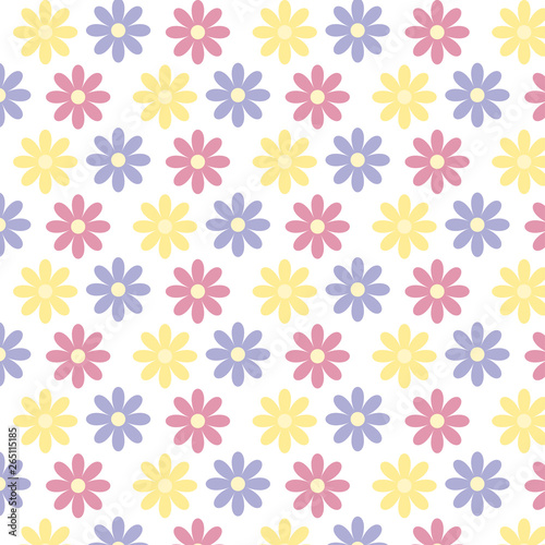 Simple flower pattern. Delicate vector abstract flower pattern background. Seamless floral pattern, wallpaper
