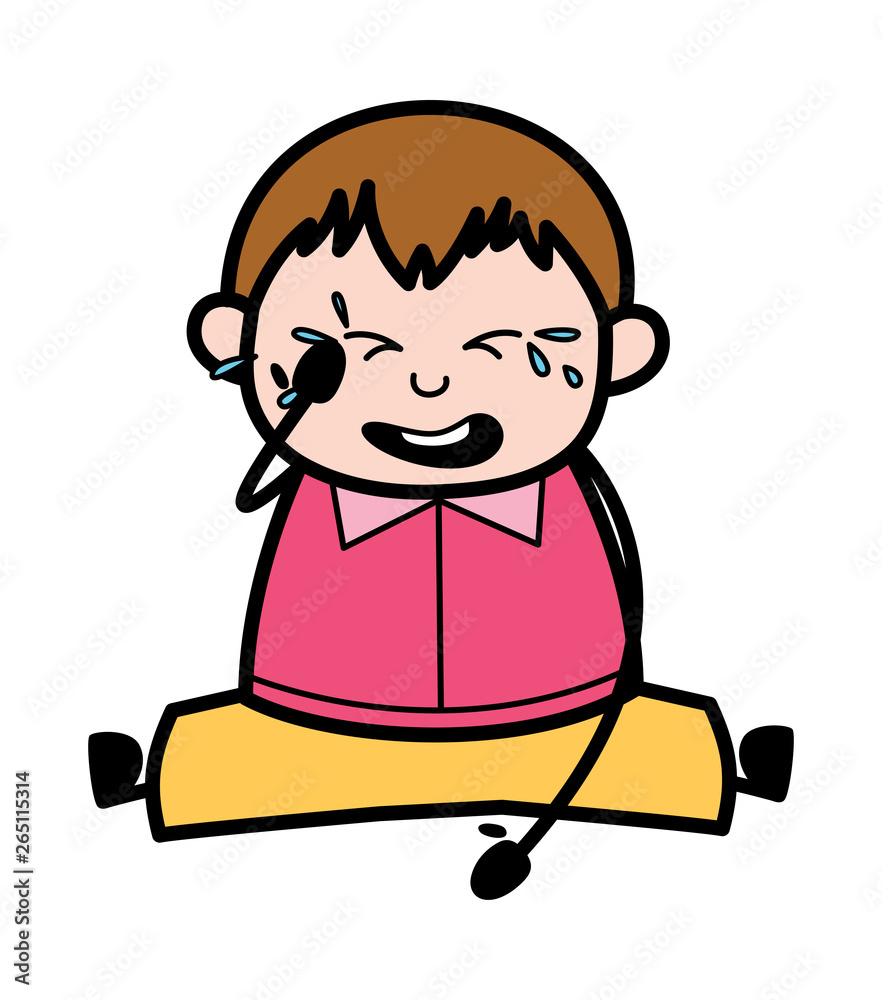 Crying - Teenager Cartoon Fat Boy Vector Illustration Stock Vector | Adobe  Stock