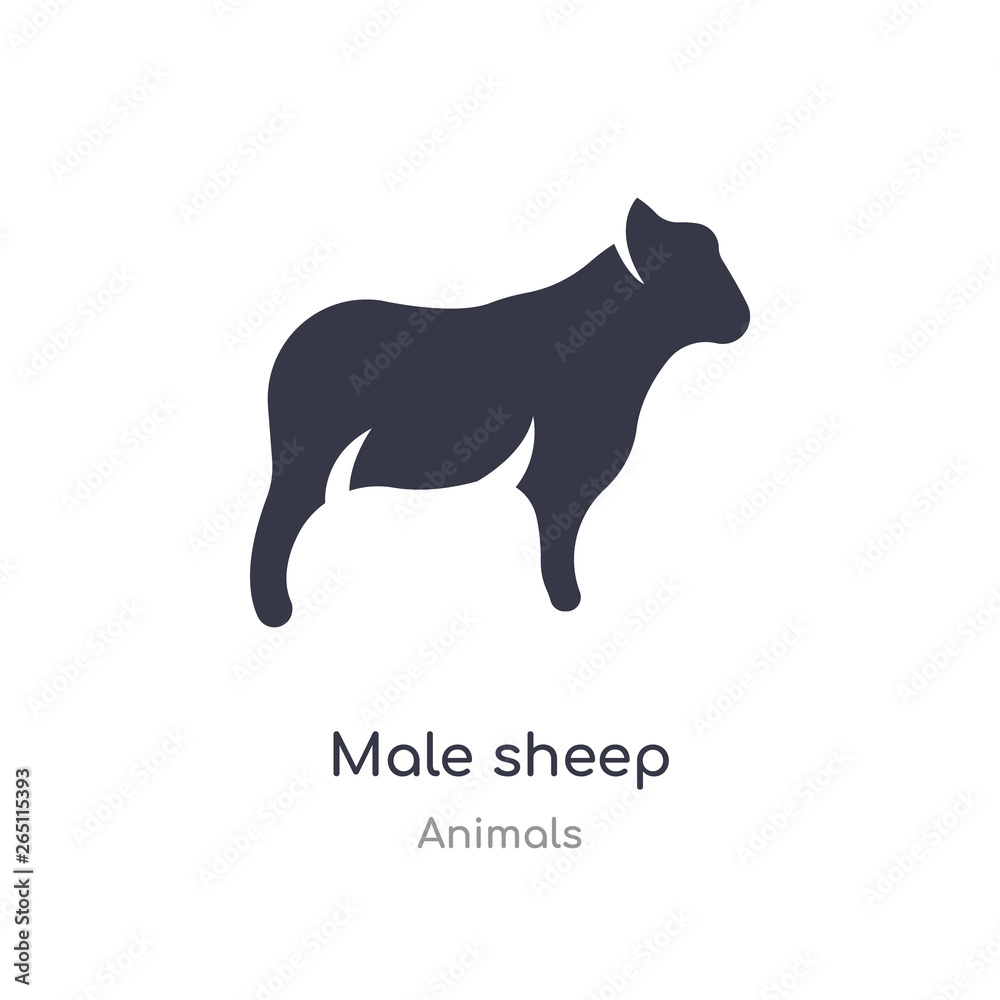 male sheep icon. isolated male sheep icon vector illustration from animals collection. editable sing symbol can be use for web site and mobile app