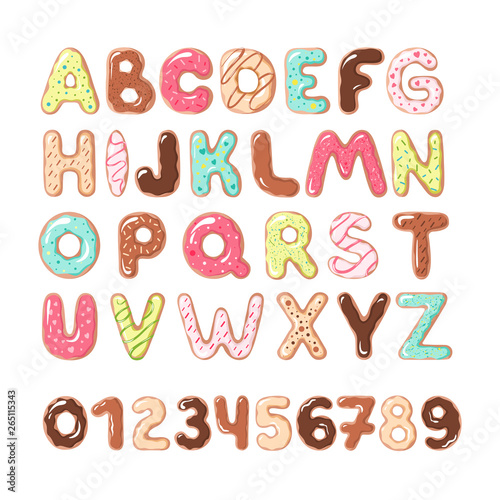 Donut font on white background