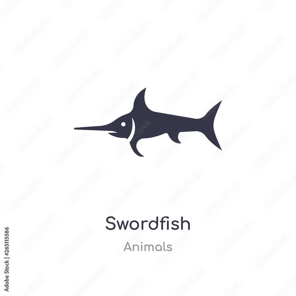 swordfish icon. isolated swordfish icon vector illustration from animals collection. editable sing symbol can be use for web site and mobile app swordfish icon. isolated swordfish icon vector illustration from animals collection. editable sing symbol can be use for web site and mobile app