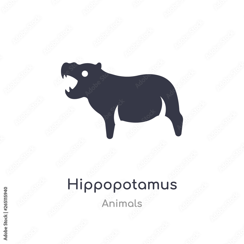 Obraz premium ikona hipopotama. izolowane hipopotama ikona ilustracja wektorowa z kolekcji zwierząt. edytowalny symbol śpiewu może być używany na stronie internetowej i aplikacji mobilnej