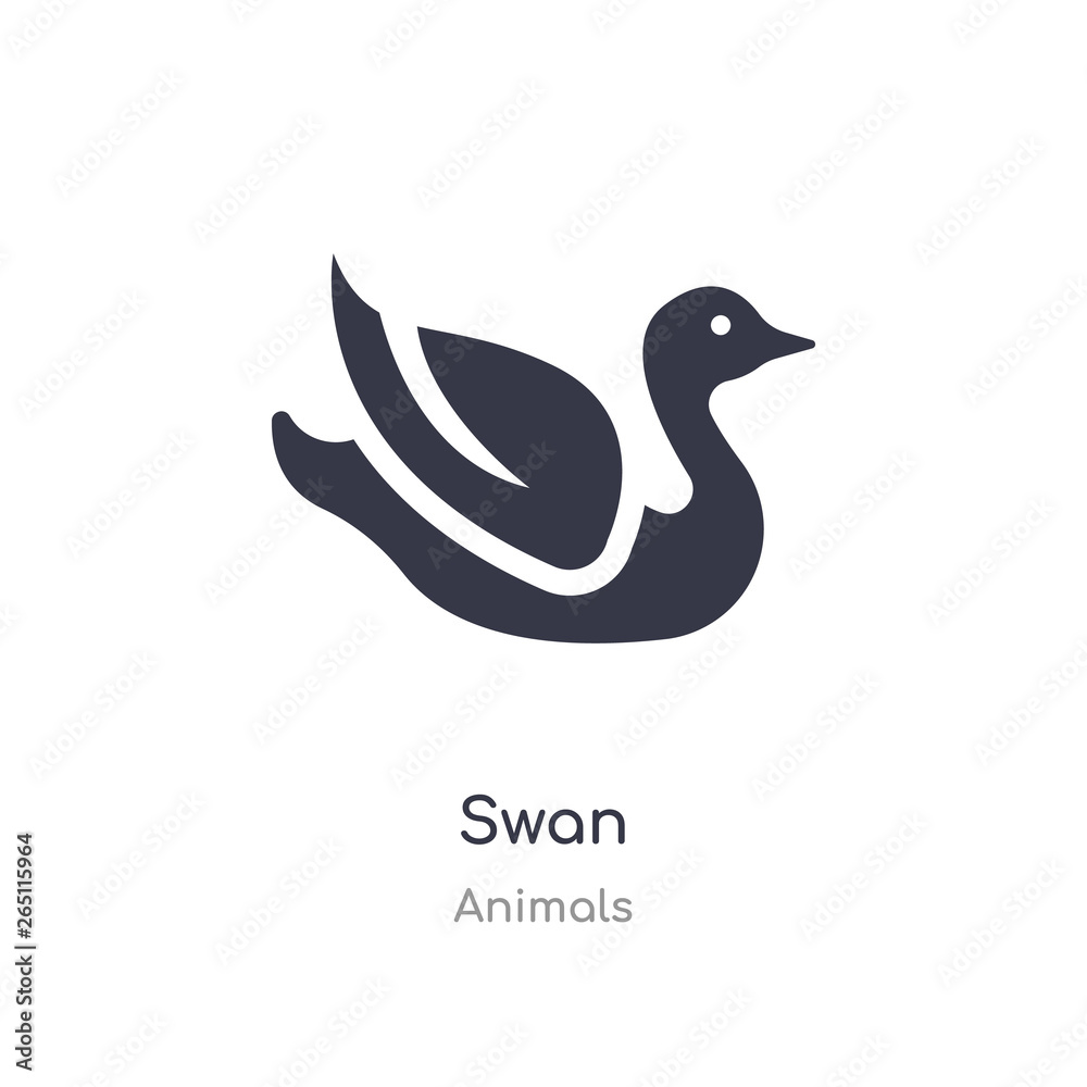 Obraz premium swan icon. isolated swan icon vector illustration from animals collection. editable sing symbol can be use for web site and mobile app