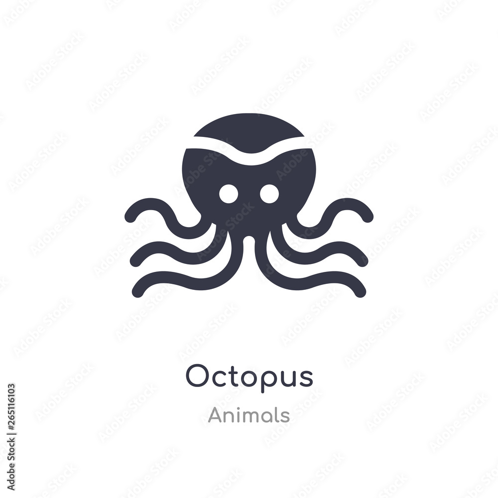 Obraz premium octopus icon. isolated octopus icon vector illustration from animals collection. editable sing symbol can be use for web site and mobile app