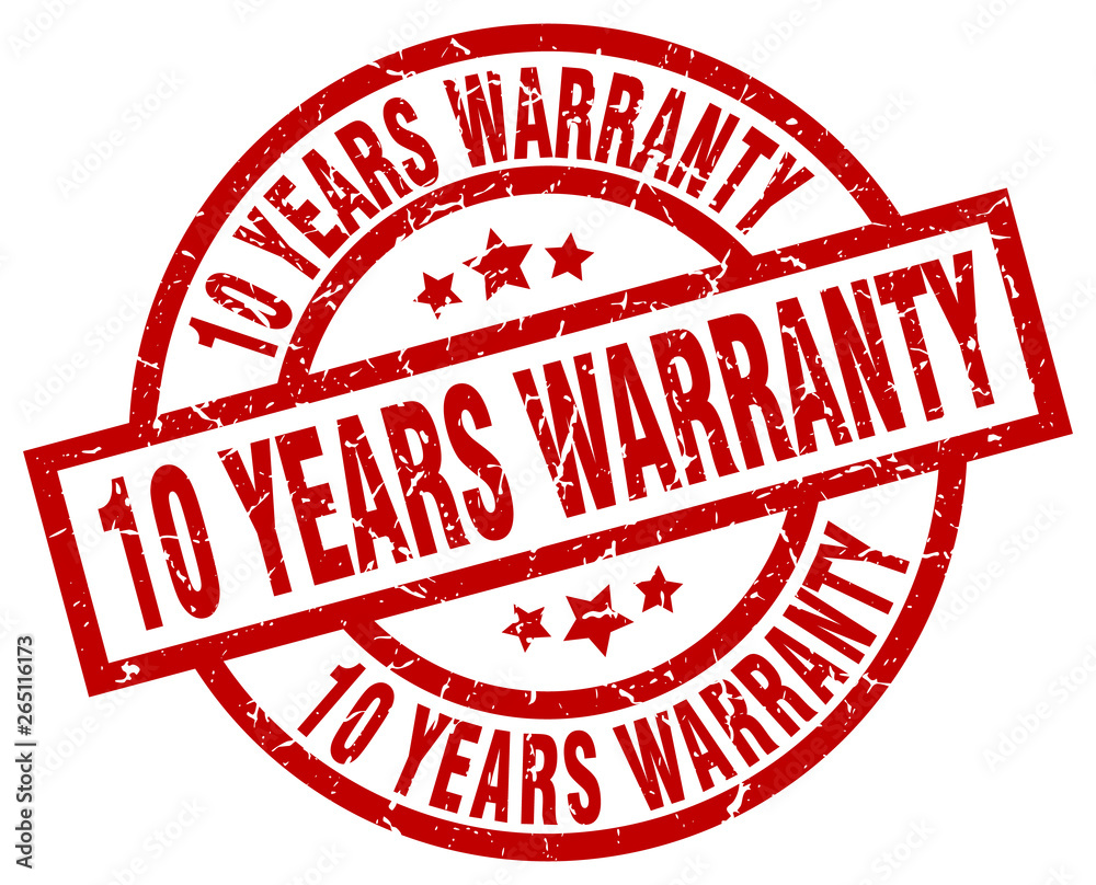 10 years warranty round red grunge stamp 10 years warranty round red grunge stamp