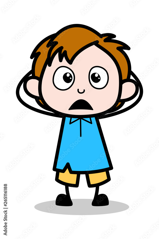 Wonder - School Boy Cartoon Character Vector Illustration